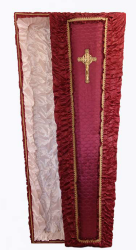 Гроб жатка атлас бордо