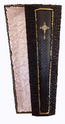 Гроб жатка атлас черный