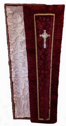 Гроб жатка бархат бордо