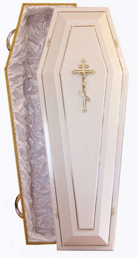 Гроб шестигранник белый