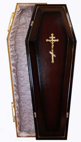 Гроб шестигранник махагон