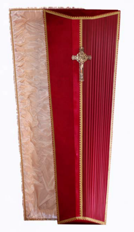 Гроб асимметрия с атласной постелью