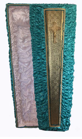 Гроб жатка атлас зеленый