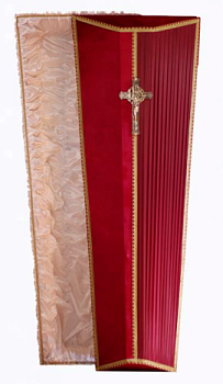 Гроб асимметрия с атласной постелью